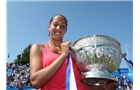 EASTBOURNE, ENGLAND - JUNE 21:  Madison Keys of USA celebrates with the trophy after beating Angelique Kerber of Germany during their Women's Finals match on day eight of the Aegon International at Devonshire Park on June 21, 2014 in Eastbourne, England. (Photo by Jan Kruger/Getty Images)